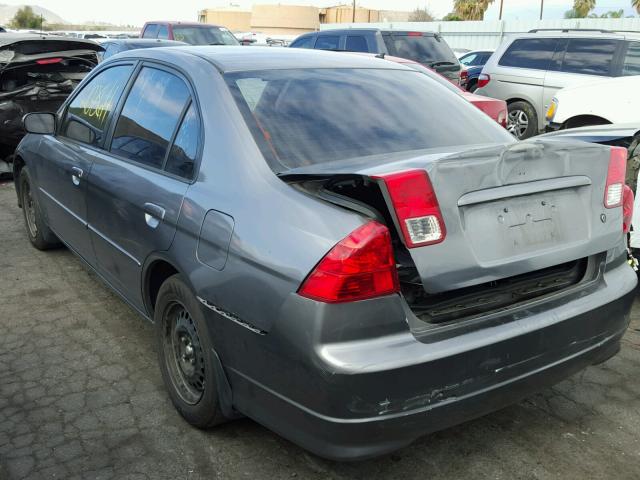 2HGES16564H551965 - 2004 HONDA CIVIC LX GRAY photo 3