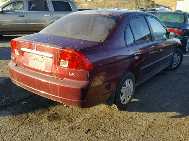 2HGES16513H557168 - 2003 HONDA CIVIC LX MAROON photo 4