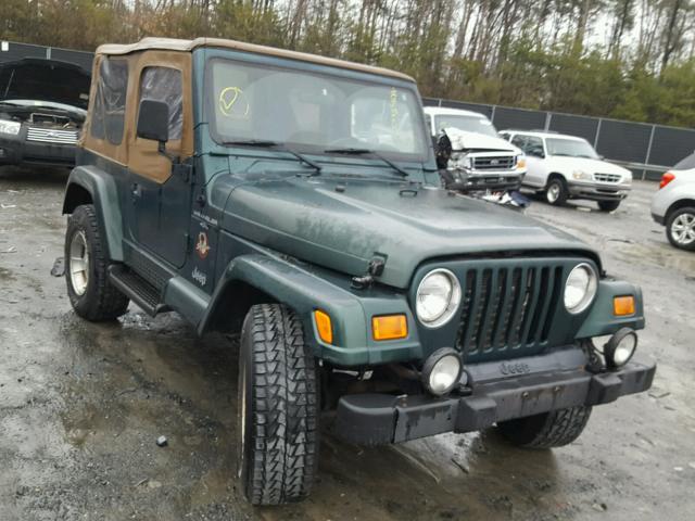 1J4FA59S2YP700981 - 2000 JEEP WRANGLER / GREEN photo 1