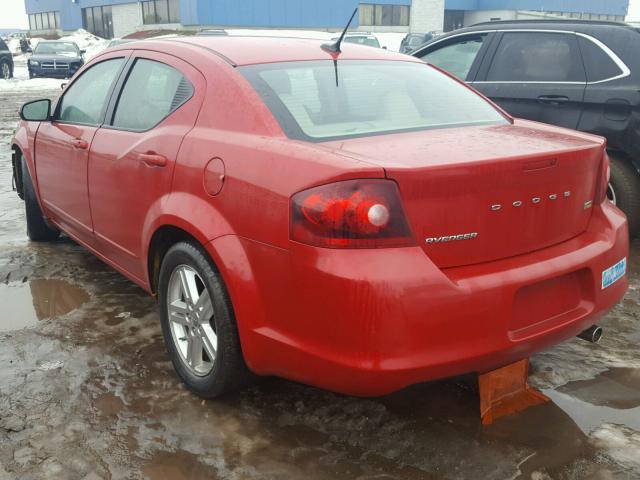 1C3CDZCG1DN687419 - 2013 DODGE AVENGER SX RED photo 3