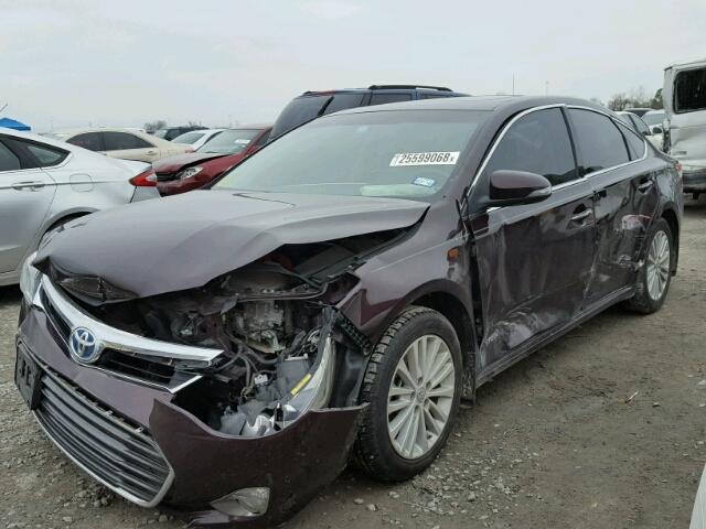 4T1BD1EB8DU005454 - 2013 TOYOTA AVALON HYB PURPLE photo 2