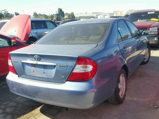 4T1BF32K83U045221 - 2003 TOYOTA CAMRY LE BLUE photo 4