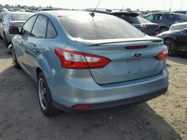 1FAHP3F20CL189699 - 2012 FORD FOCUS SE TEAL photo 3