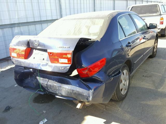 1HGCM56485A154354 - 2005 HONDA ACCORD LX BLUE photo 4