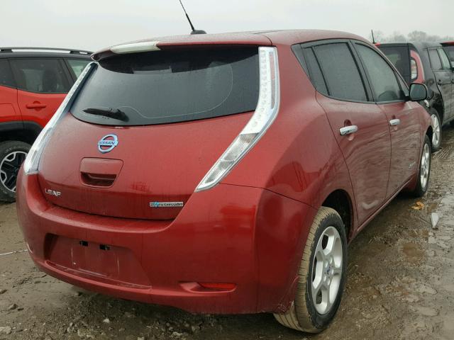 1N4AZ0CP2DC408206 - 2013 NISSAN LEAF S MAROON photo 4