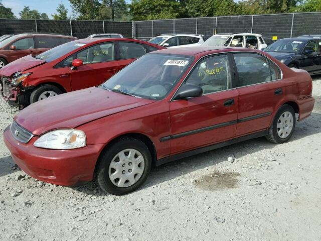 1HGEJ6674XL050730 - 1999 HONDA CIVIC LX RED photo 2