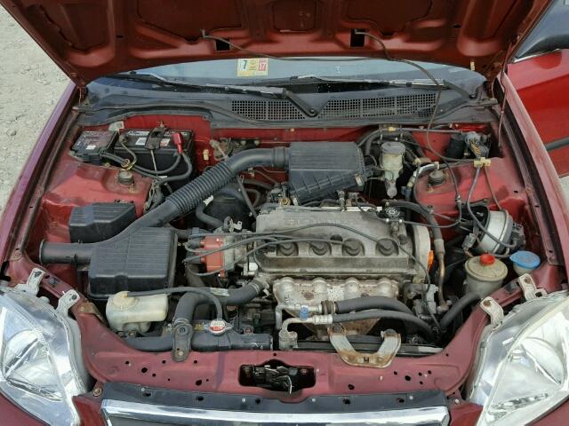 1HGEJ6674XL050730 - 1999 HONDA CIVIC LX RED photo 7