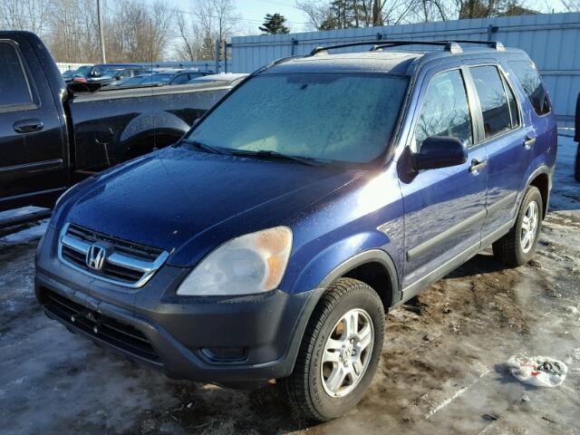 JHLRD788X2C077218 - 2002 HONDA CR-V EX BLUE photo 2