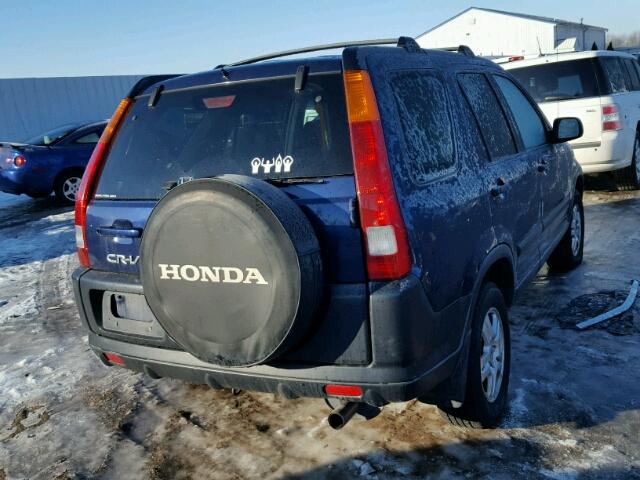 JHLRD788X2C077218 - 2002 HONDA CR-V EX BLUE photo 4