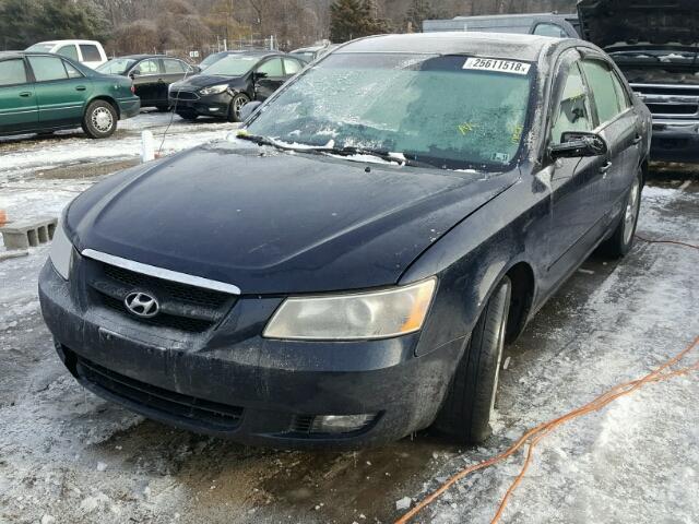 5NPEU46F98H350027 - 2008 HYUNDAI SONATA SE BLUE photo 2