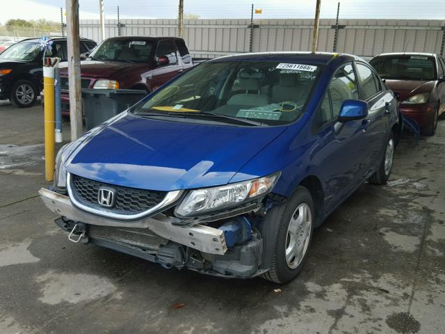 19XFB2F53DE266712 - 2013 HONDA CIVIC LX BLUE photo 2