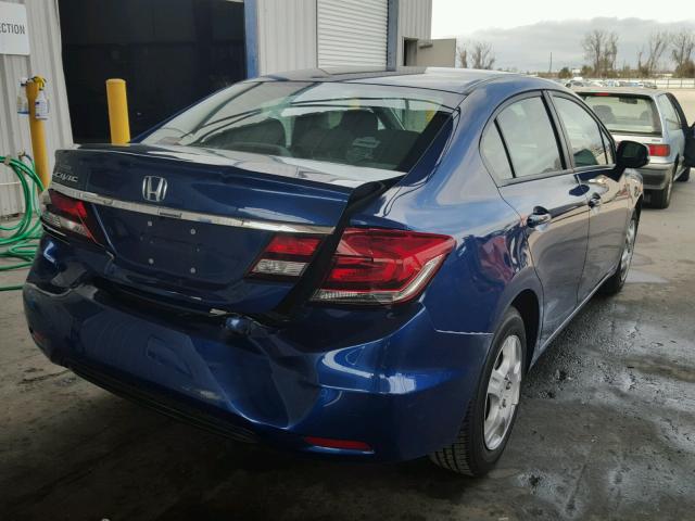 19XFB2F53DE266712 - 2013 HONDA CIVIC LX BLUE photo 4