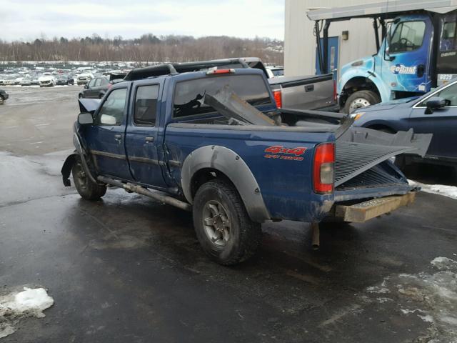 1N6ED29Y92C341989 - 2002 NISSAN FRONTIER C BLUE photo 3