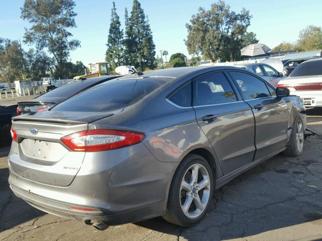 3FA6P0LU1ER356569 - 2014 FORD FUSION SE GRAY photo 4