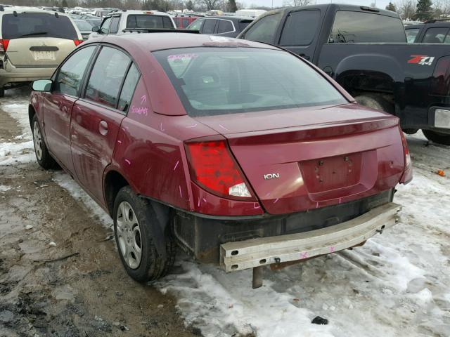 1G8AZ52F14Z219652 - 2004 SATURN ION LEVEL MAROON photo 3