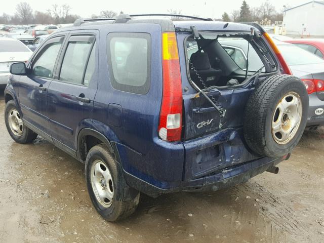 JHLRD78564C052051 - 2004 HONDA CR-V LX BLUE photo 3