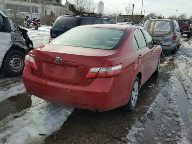 4T1BE46K08U259646 - 2008 TOYOTA CAMRY CE RED photo 4