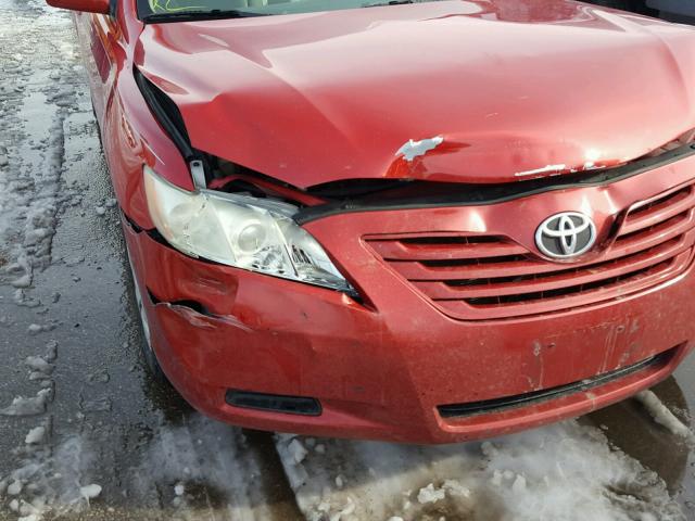 4T1BE46K08U259646 - 2008 TOYOTA CAMRY CE RED photo 9