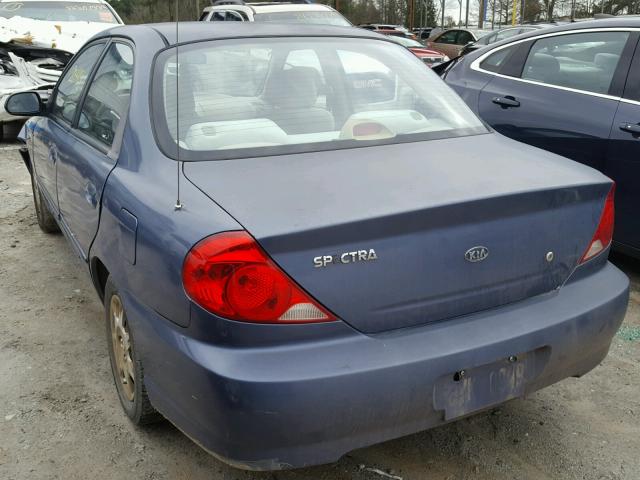 KNAFB121735219476 - 2003 KIA SPECTRA BA BLUE photo 3