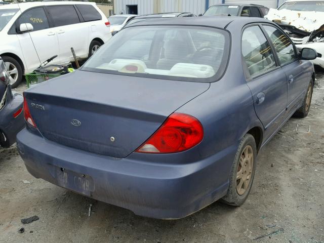 KNAFB121735219476 - 2003 KIA SPECTRA BA BLUE photo 4