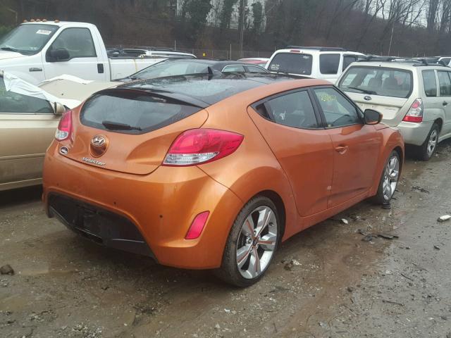 KMHTC6AD9FU221165 - 2015 HYUNDAI VELOSTER B ORANGE photo 4