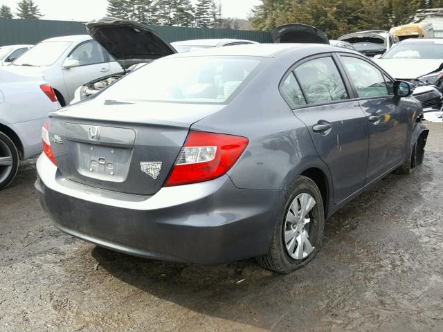 19XFB2F51CE310513 - 2012 HONDA CIVIC LX GRAY photo 4