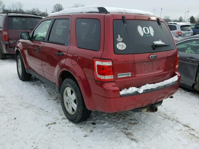 1FMCU03G59KB09948 - 2009 FORD ESCAPE XLT RED photo 3