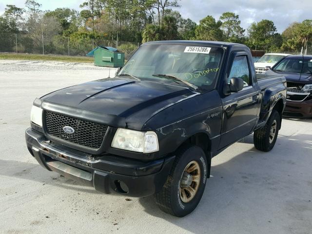 1FTYR10U93PA49887 - 2003 FORD RANGER BLACK photo 2