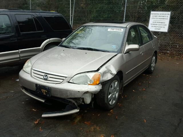 1HGES26742L054971 - 2002 HONDA CIVIC EX Qızıl foto 2