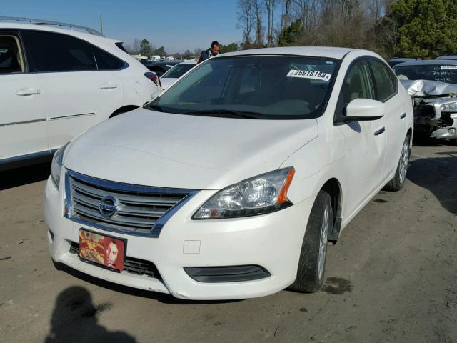 3N1AB7AP0DL626842 - 2013 NISSAN SENTRA S WHITE photo 2