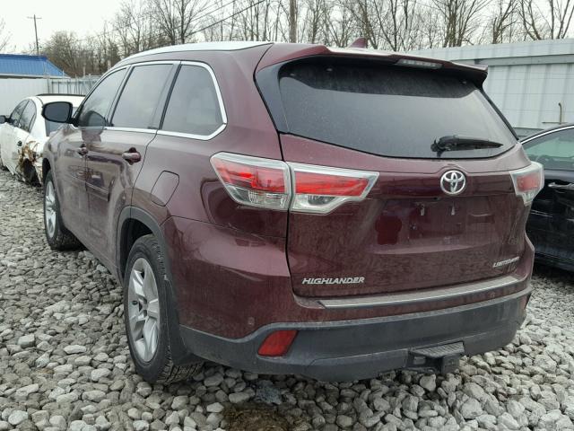 5TDDKRFH1FS173819 - 2015 TOYOTA HIGHLANDER RED photo 3