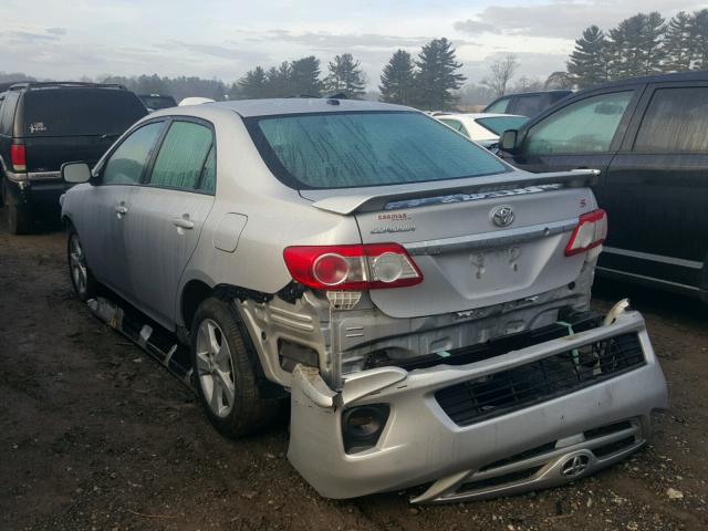 2T1BU4EE3BC630970 - 2011 TOYOTA COROLLA BA SILVER photo 3