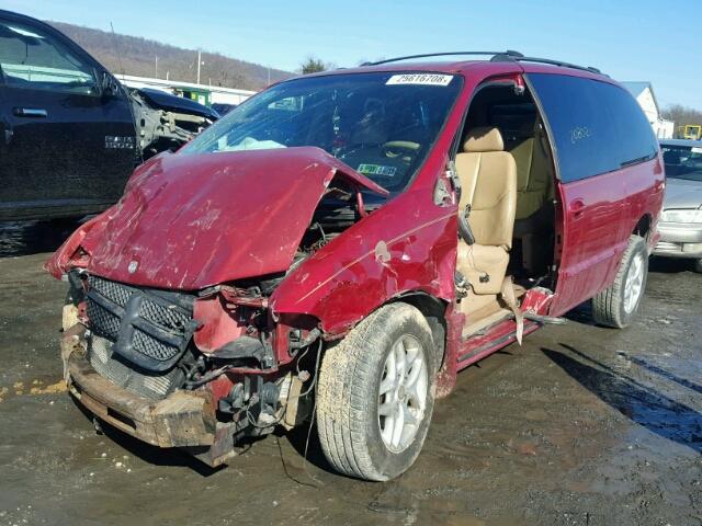 1B4GP44G6YB786862 - 2000 DODGE GRAND CARA RED photo 2