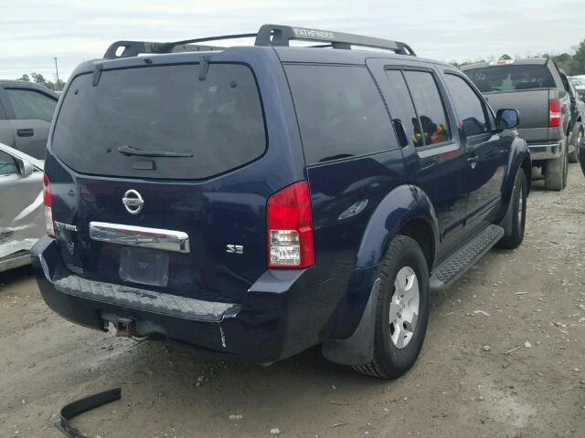 5N1AR18U17C609822 - 2007 NISSAN PATHFINDER BLUE photo 4