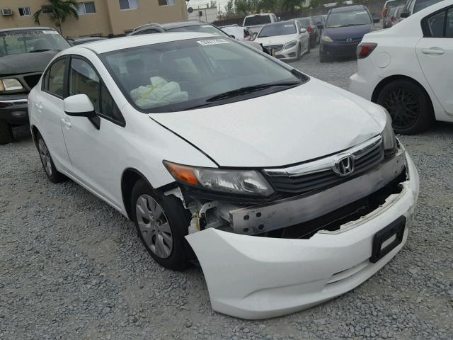 2HGFB2F51CH328757 - 2012 HONDA CIVIC LX WHITE photo 1