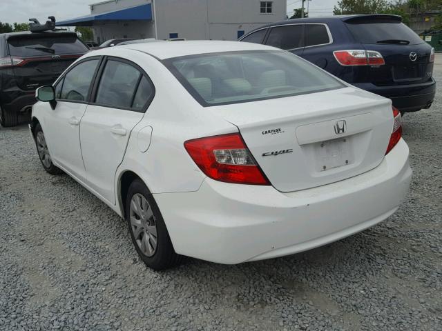 2HGFB2F51CH328757 - 2012 HONDA CIVIC LX WHITE photo 3