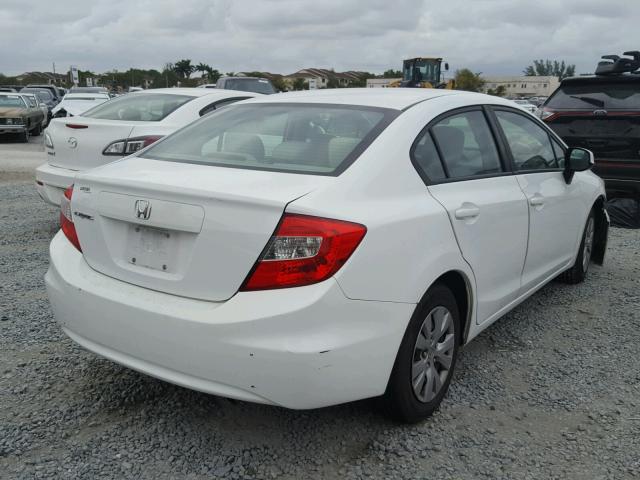 2HGFB2F51CH328757 - 2012 HONDA CIVIC LX WHITE photo 4