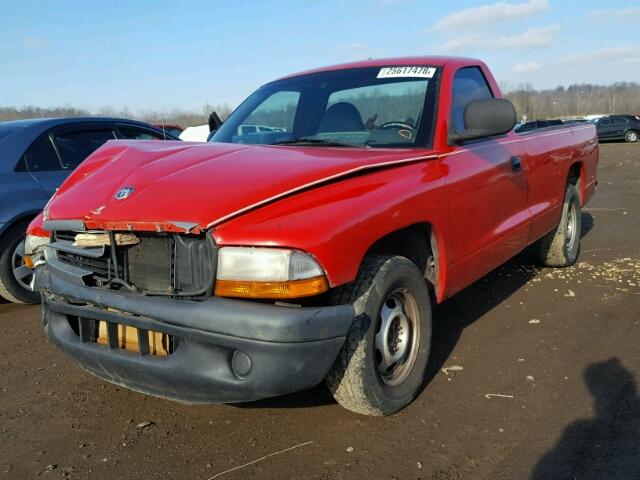 1B7FL26X5WS639523 - 1998 DODGE DAKOTA RED photo 2