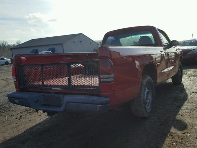 1B7FL26X5WS639523 - 1998 DODGE DAKOTA RED photo 4