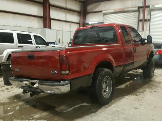 1FTNX21F02EA34199 - 2002 FORD F250 SUPER RED photo 4