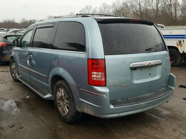 2A8HR64X28R605845 - 2008 CHRYSLER TOWN & COU BLUE photo 3