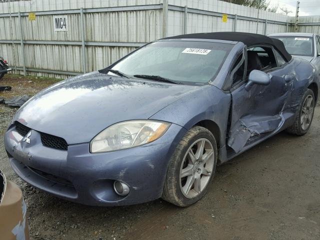 4A3AL35TX7E022274 - 2007 MITSUBISHI ECLIPSE SP BLUE photo 2