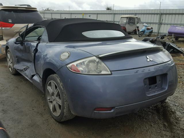 4A3AL35TX7E022274 - 2007 MITSUBISHI ECLIPSE SP BLUE photo 3