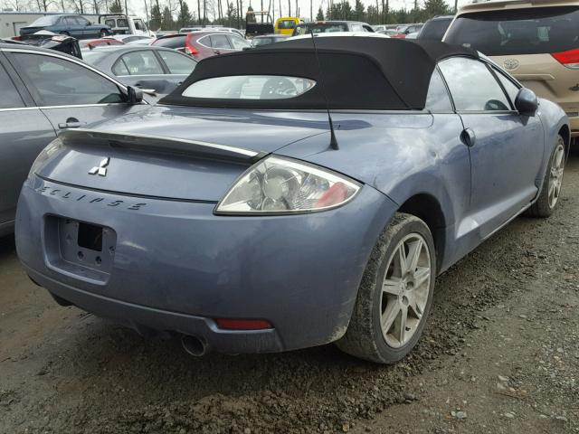 4A3AL35TX7E022274 - 2007 MITSUBISHI ECLIPSE SP BLUE photo 4