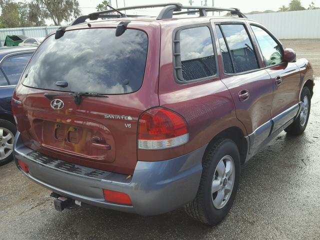 KM8SC13D25U886967 - 2005 HYUNDAI SANTA FE G RED photo 4