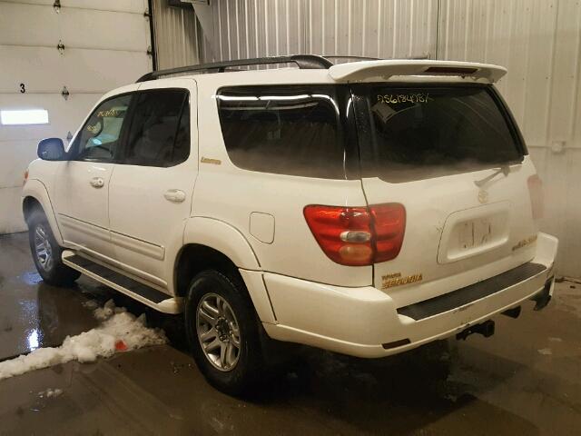 5TDBT48A74S229816 - 2004 TOYOTA SEQUOIA LI WHITE photo 3