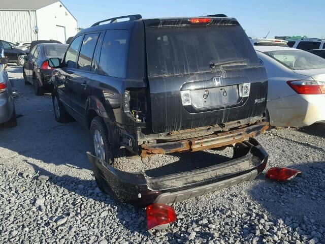 2HKYF18514H000489 - 2004 HONDA PILOT EXL BLACK photo 3