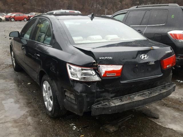 5NPET46C59H419077 - 2009 HYUNDAI SONATA GLS BLACK photo 3