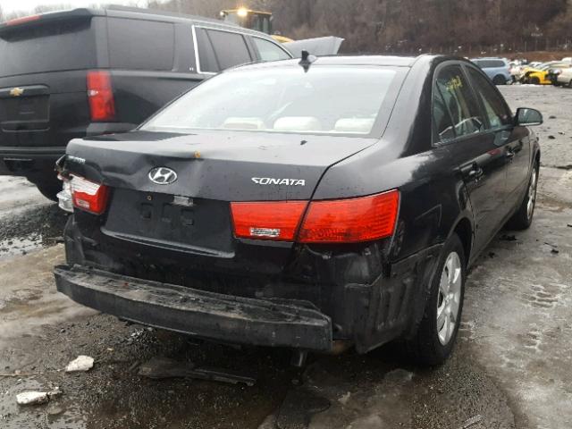 5NPET46C59H419077 - 2009 HYUNDAI SONATA GLS BLACK photo 4