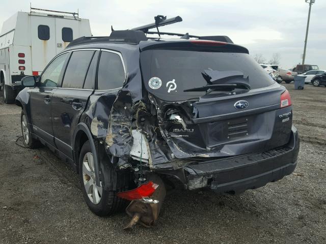 4S4BRBLC3B3358173 - 2011 SUBARU OUTBACK 2. GRAY photo 3